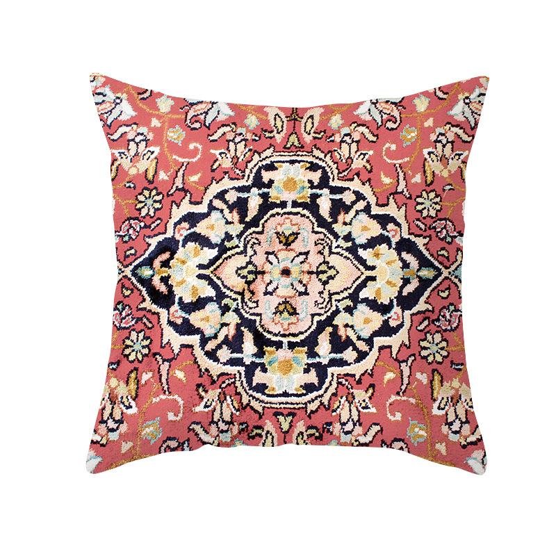 National Throw Pillow Cover With Striped Pattern Soft Plush Fabric Suitable For Home Retro-Style Living Room Cushions Cover