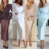 Ensemble Robe et Chemise Satinées à Lacets Cross2026 Europe Printemps/Été pour Femmes NTZ9004