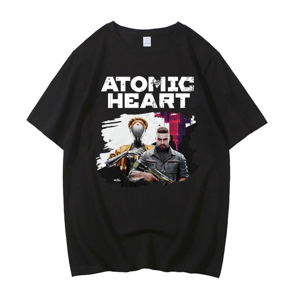 Atomic Heart USSR Game Twins Robot O Neck T Shirts Unisex Cotton High Quality EU Size Tshirt Unisex Streetwear Tshirt Male