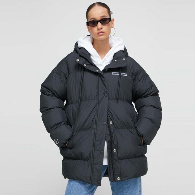 Converse Jackets Women's Black Hooded Moderate Other Unisex 10025202-A01