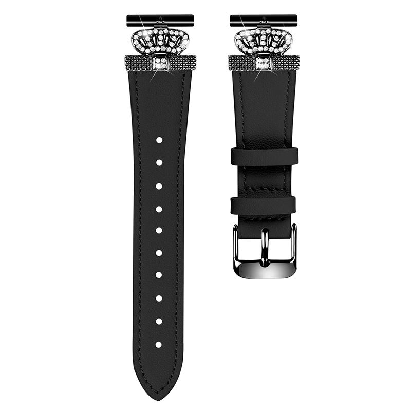 

For Huawei Watch 2/GT 2 42mm/GT 3 42mm Band Genuine Cow Leather Watch Strap with Black Connector Black