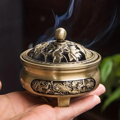 1pcs Copper Incense Burner, Antique Alloy, Buddhist Incense Burner, Family Tea Room Incense Burner, Home Decoration