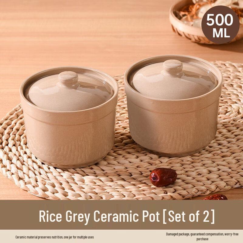 Ceramic Single Serving Double Boiler Stew Pot