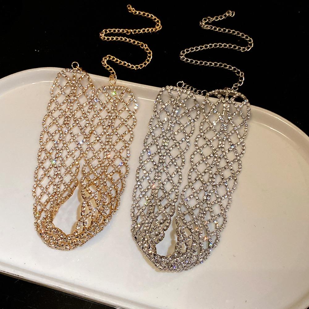 Fashion Retro Temperament Neck Chain Rhinestone Sparkling Collar Chain  Bridal