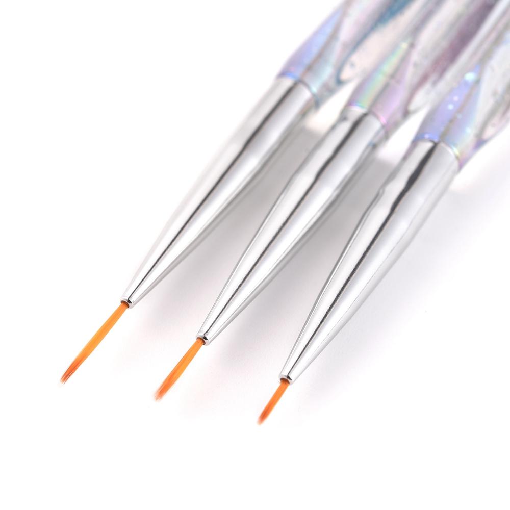 3PCS/Set French Stripe Nail Art Liner Brush Nail Elongated Lines Striping Drawing Painting Pen Professional Manicure DIY Tool