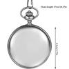 Montre de poche vintage Montre de poche à quartz Montre de poche à mouvement mécanique Montre de poche en acier argenté lisse Montre pour homme Montre de poche à remontage manuel