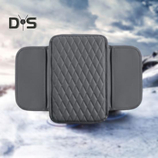 Auto-Armlehnenmatte, Leder-Armlehnenbezug, Kissen mit seitlichen Aufbewahrungstaschen, Auto-Mittelkonsolen-Abdeckung, Auto-Innenausstattung für Auto, LKW, Wohnmobil, SUV