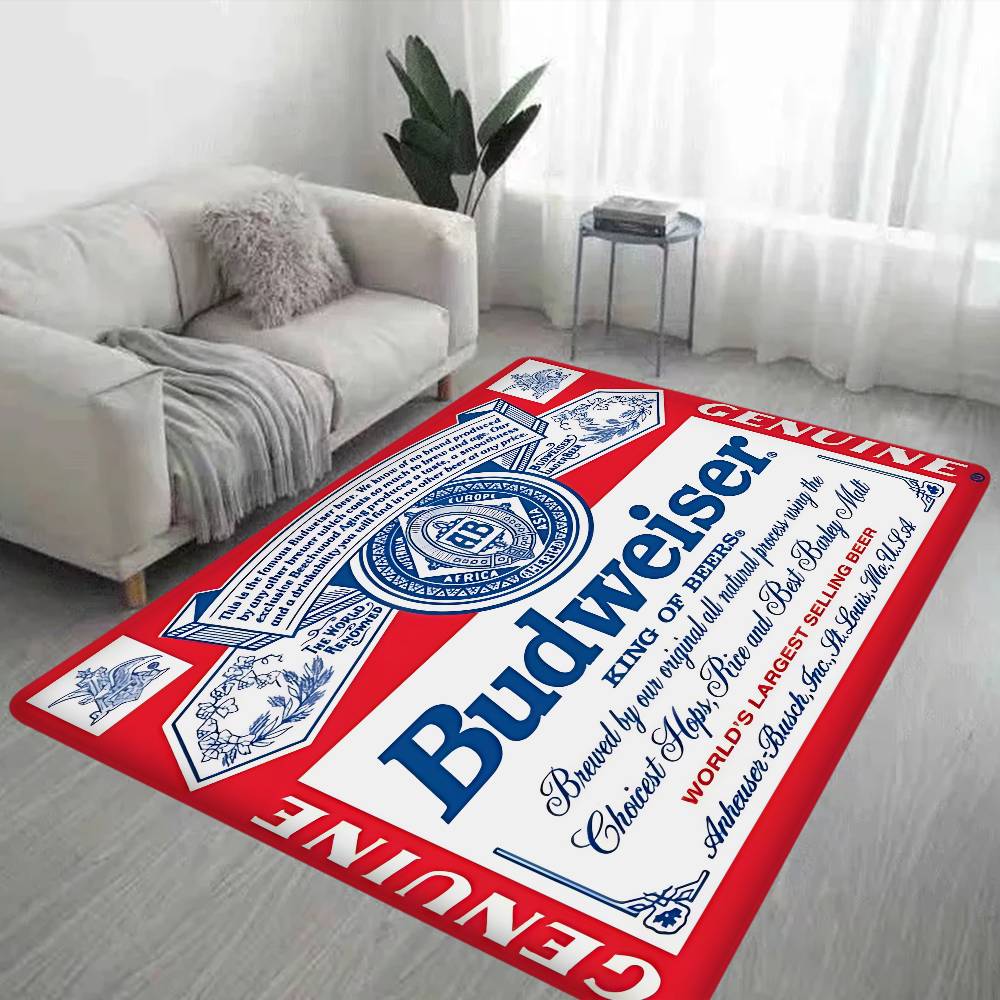 King Of Beer B-Budweiser Floor Mat INS Style Soft Bedroom Floor House Laundry Room Mat Anti-skid Household Carpets