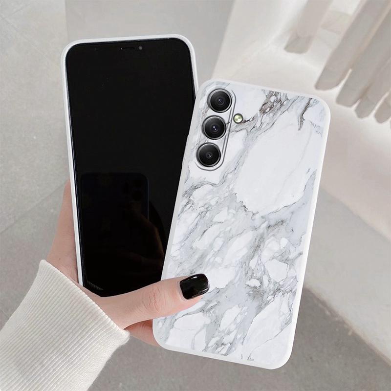 Měkké silikonové pouzdro s mramorovým vzorem pro Samsung A55 M35 S24 FE Xiaomi Redmi Note 13 Pro iPhone Huawei Honor Realme Ochranný kryt proti nárazu