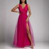 Europe, America and the United States Cross-border 2022 New Independent Station Amazon Sexy V-neck Waist Thin Split Big Swing Ins Dress