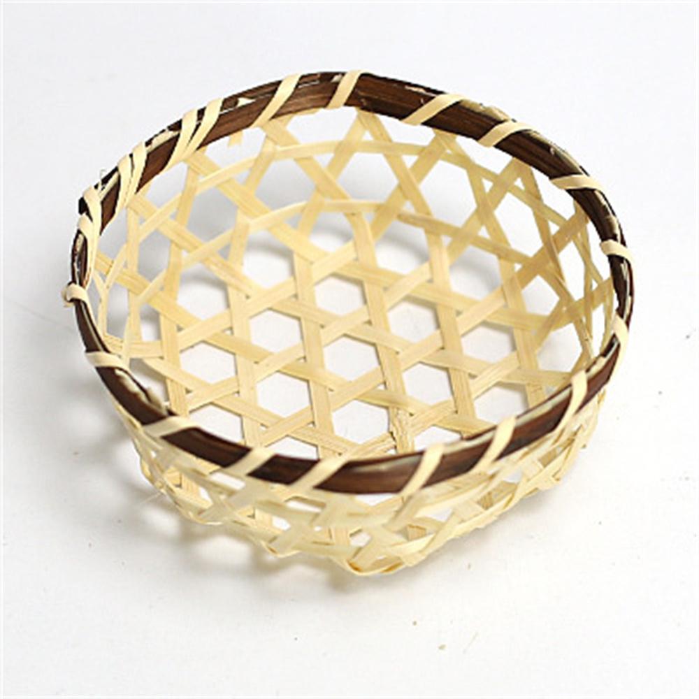 Hand-woven Disc Mini Basket Environmentally Friendly Durable Bamboo Storage Basket Household Accessories Fresh Fruit Platter