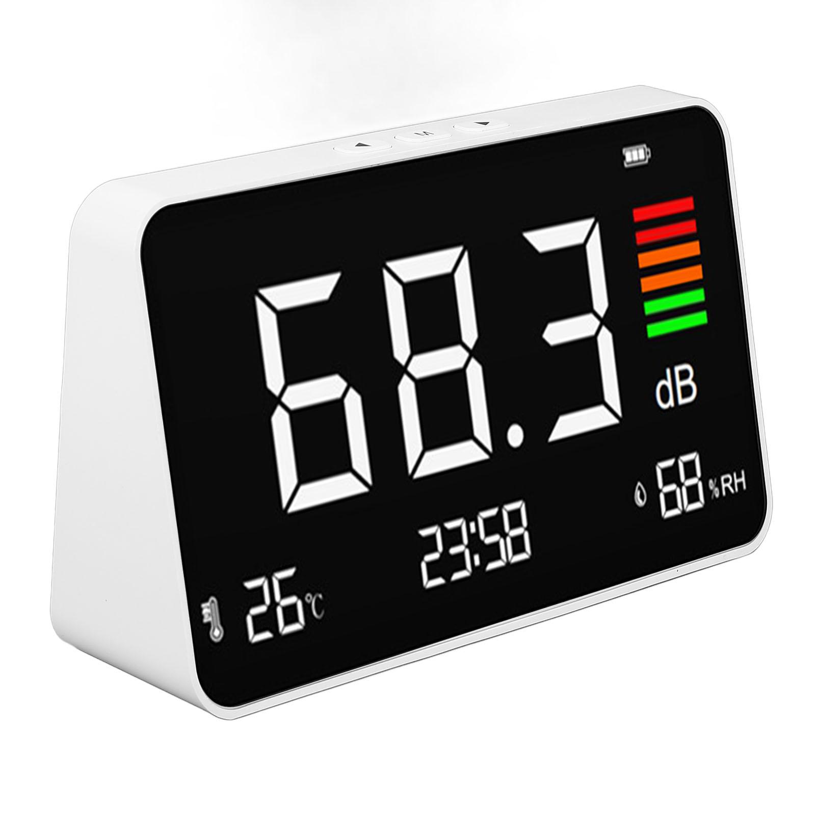 

Digital Decibel Meter Desktop Sound Level Meter 30 130dBA with Temp Humidity Detection for Home School Library DM219N