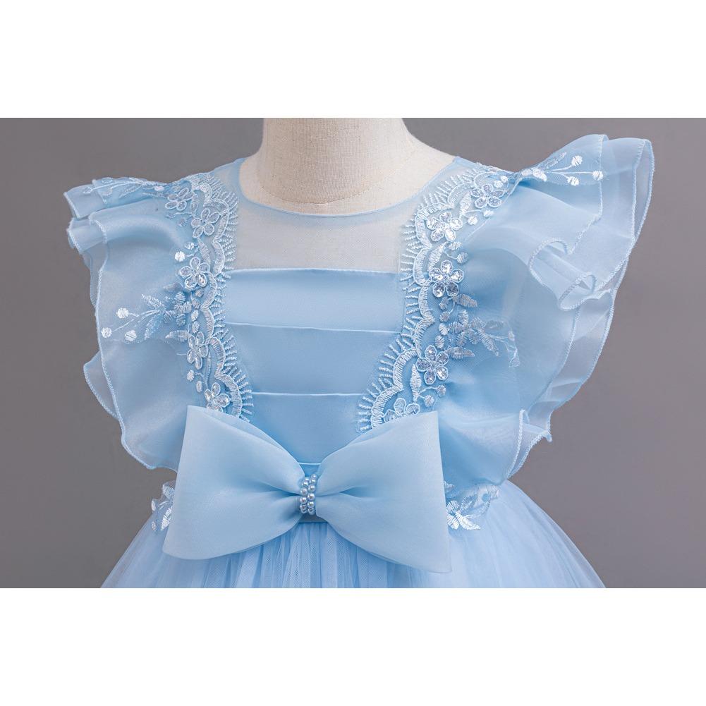 Children's Mesh Gowns Pom Pom Princess Dresses Medium and Large Children's Dresses Dresses Girls' Weekend Costumes  Girl's Favourite Dress