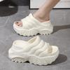 2024 Summer Thick-Soled Wedge Heel Slippers for Outdoor Wear - Platform Sole Flip Flops for Heightening and Slimming.