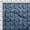 oneOone Cotton Poplin Blue Fabric Abstract Floral Dress Material Fabric Print Fabric By The Yard 42 Inch