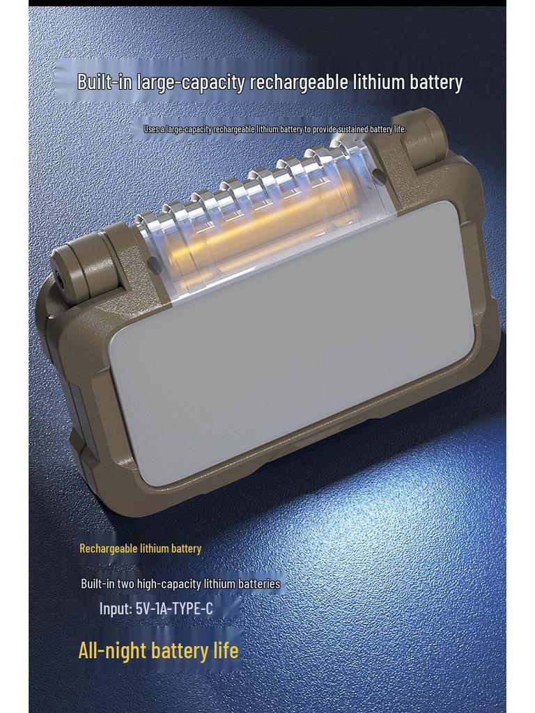 Foldable Multi-Source LED Camping Lantern with USB Charging