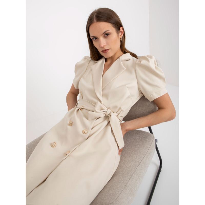 

Модные женские летние костюмы с короткими рукавами-буфами, платье свободного кроя для офиса, повседневные простые платья-рубашки, шнуровка, пуговицы, элегантная однотонная одежда 2XL абрикосовый