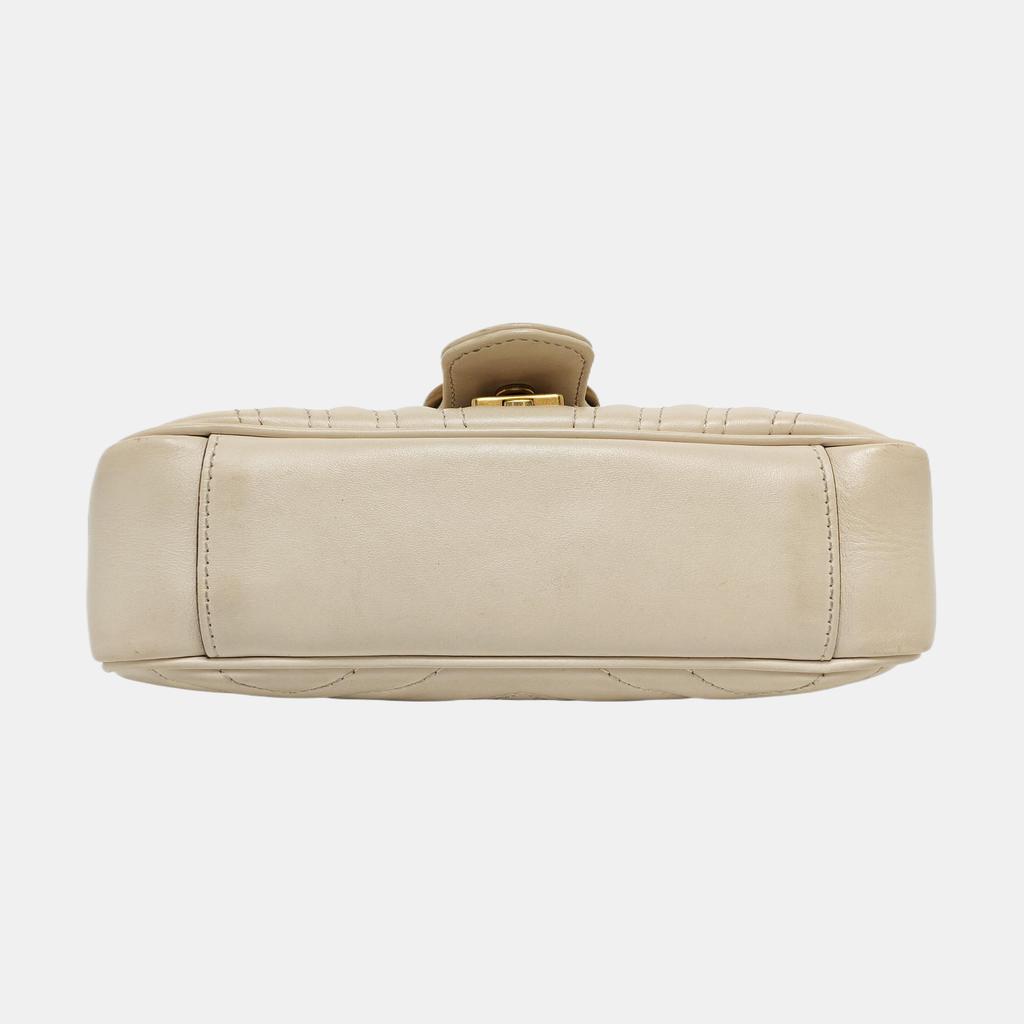 [Pre-Owned] Gucci GG Marmont Matelassé Mini Bag 'White' - Good #AX1QVC