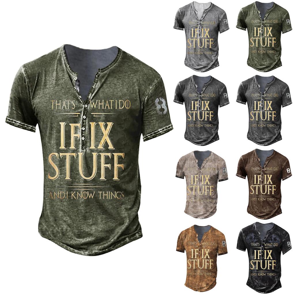 Men's Short Sleeve Graphic And Embroidered Fashion T-Shirt Spring And Summer Short Sleeve Printed