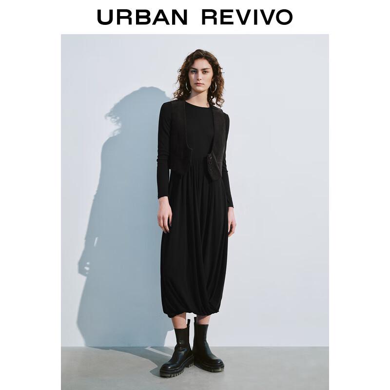 

UR 2025 Spring Women s Elegant Spliced Long Tulip Dress XS