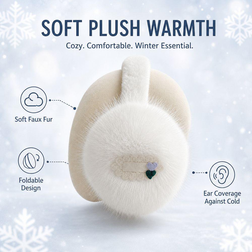 Faux Fur Plush Earmuffs Soft Plush Ear Warmers New Headband Earmuffs  for Women