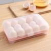 15 Grid Egg Organiser Tray with Lid Food Container Box New Egg Storage Box  Refrigerator