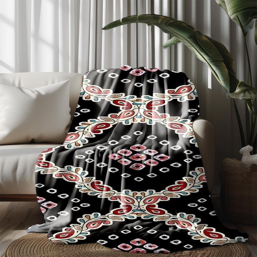 Paisley Pattern Blanket Microfiber Flannel Cover Blanket Bedroom Living Room Sofa Soft And Comfortable Home Decoration
