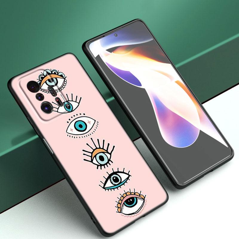Blue Nazar Boncugu Evil Eye Phone Case For Xiaomi Mi A2 8 9 SE Note 10 10T 11 12 Lite 9T 11T 12S 12T Pro A3 6X 12X Black Cover