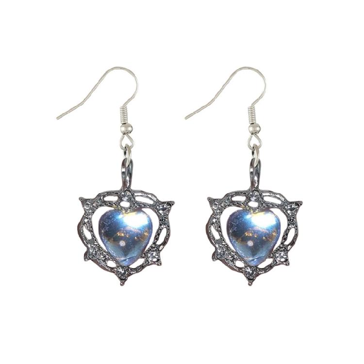 Love Heart Shape Crystal Pendant Loose Beads for DIY Jewelry Making Supplies