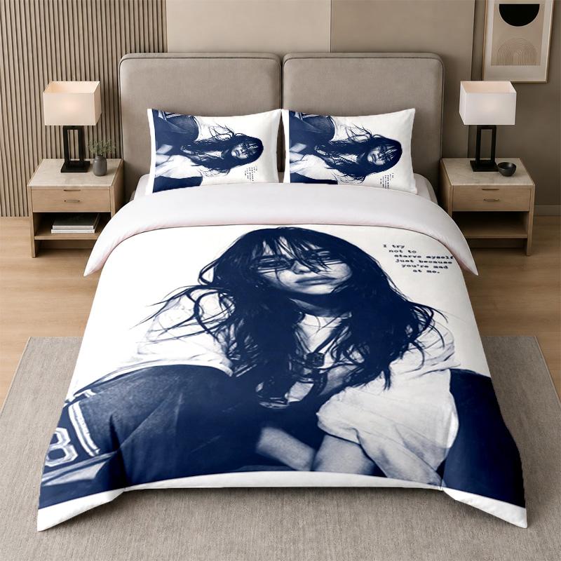 Set Biancheria da Letto 3 Pezzi, Billie Eilish 1 Copripiumino e 2 Federe, Biancheria da Letto Stampata Decorazione Per Camera degli Ospiti