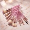 18-teiliges Glitzer-Kristallgriff-Make-up-Pinselset mit weichen Borsten, Foundation-Pinsel, mit Kosmetiktasche