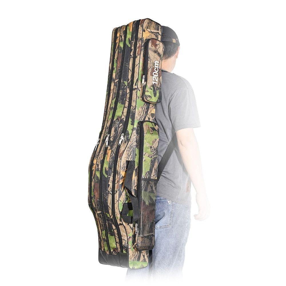 Oxford Fabric Fishing Rod Bag 3 Layers Fishing Carry Case Durable Fishing Tackle Bag  Outdoor Use