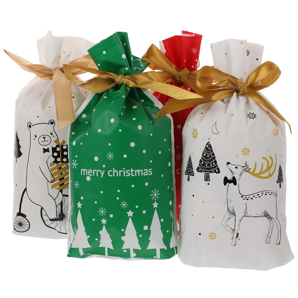 40pz Sacchetti C Natale C y Sacchetto y Contenitore Imballaggio Natale Involucro Coulisse Sacchetto di Plastica Fai da Te Festa Bambini Regalo