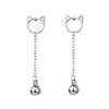 VENTFILLE Silver Gold Color Moon Cute Cat Earrings for Women's Pearl Moonstone Opal Jewelry Gift 925 Stamp Dropship Wholesale
