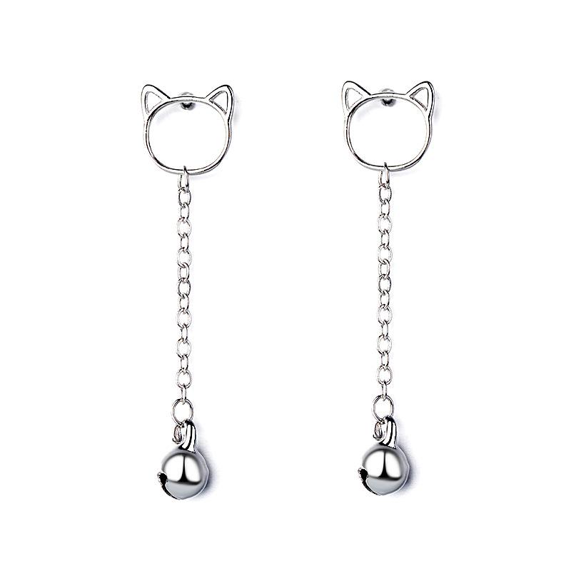VENTFILLE Silver Gold Color Moon Cute Cat Earrings for Women's Pearl Moonstone Opal Jewelry Gift 925 Stamp Dropship Wholesale