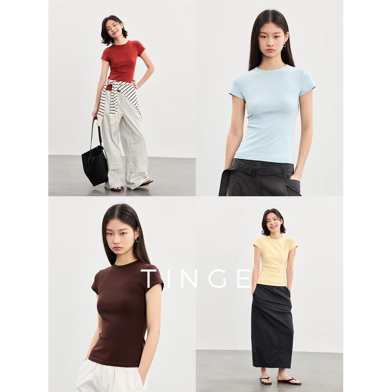 TINGE Women s Dopamine Slim-Fit Short Sleeve T-Shirt XL чёрный