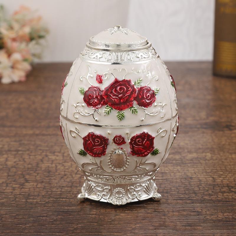 Automatic Push-Type Toothpick Box Engraving Rose Alloy Platinum Toothpick Organizer Holder European Style Decoration Unique Gift