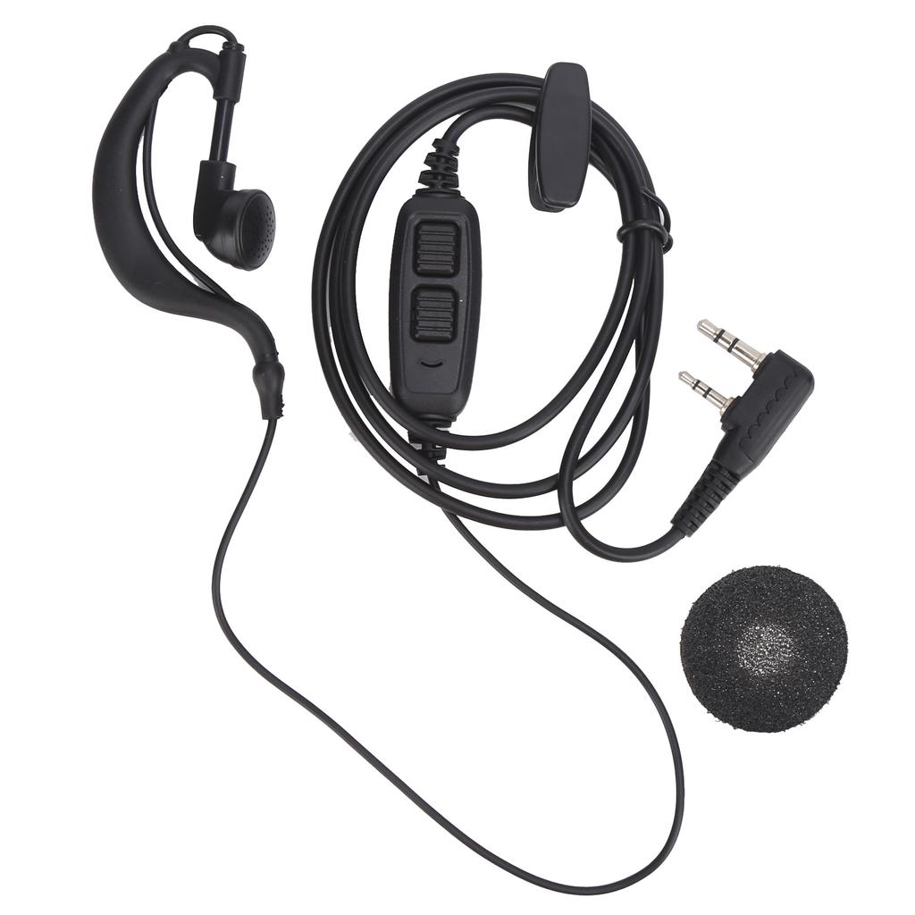 Walkie Talkie Earpiece Dual PTT Headset with Earplug Sleeve for BAOFENG UV‑82 UV‑82L UV‑89 UV8D