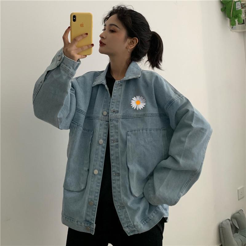 

Women s Retro Leopard Print Fleece-Lined Denim Jacket - Casual, Loose, Versatile, Thickened Design for Autumn and Winter. S