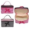 Cute Portable Cosmetic Bag Bow Stripe Wash Organizer Handbag Toiletry Pouch Storage Women Girl