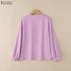 ZANZEA Women Ruffles V-Neck Casual Long Sleeve Blouse
