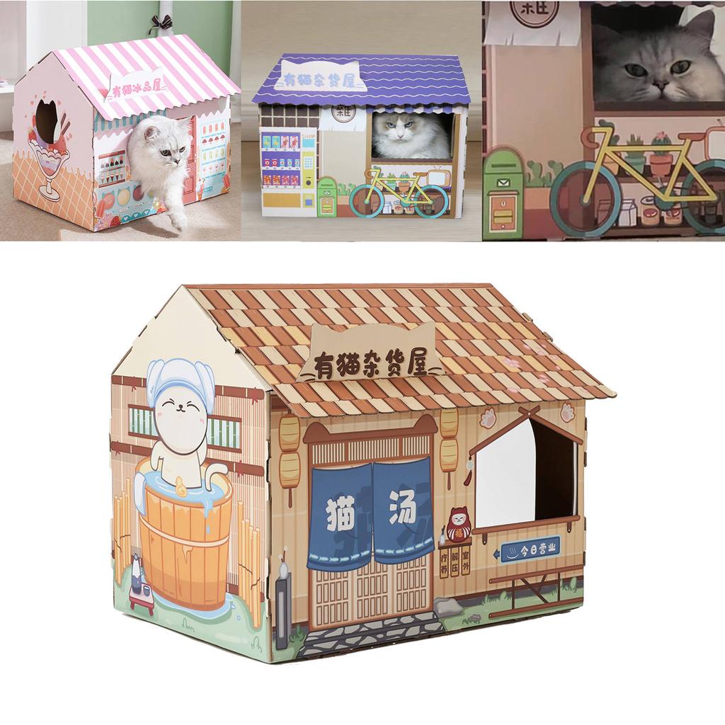 Cheap Corrugated Cardboard Cat House with Scratching Pad for Training