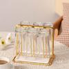 Kitchen Luxury Gold Cup Drying Rack Stand Iron Cup Drainer Holder Tree for Coffee Mug Glasses for Countertop Storage