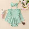 Fashion Collar Romper + Headband 2-Piece Set