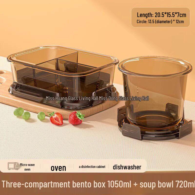 Qiwei Glass Microwave-Safe Lunch Box with Lid