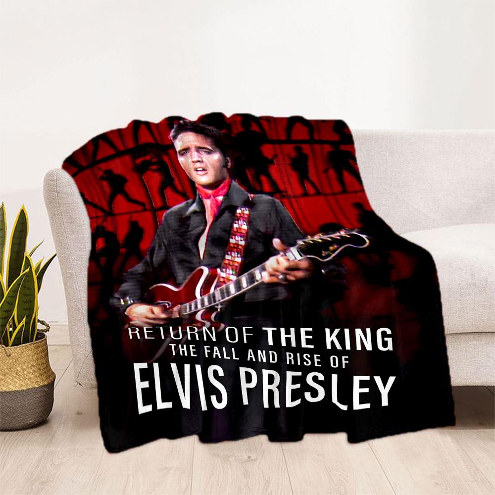 Elvis Presley's Musical Journey Blanket Durable Comfort Great for Livingroom Picnics Chair for All Occasions Playful Design