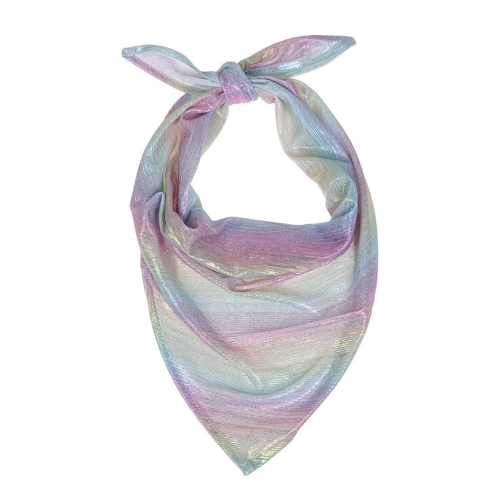 Y2K Metallic Triangle Bandana, High Gloss Punk Head Scarf for Women