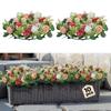 Artificial Rose Wreath, 340 Mm Diameter Faux Flower Wreath with Pink and White Roses, Flower Arrangement Centerpiece for Valentine's