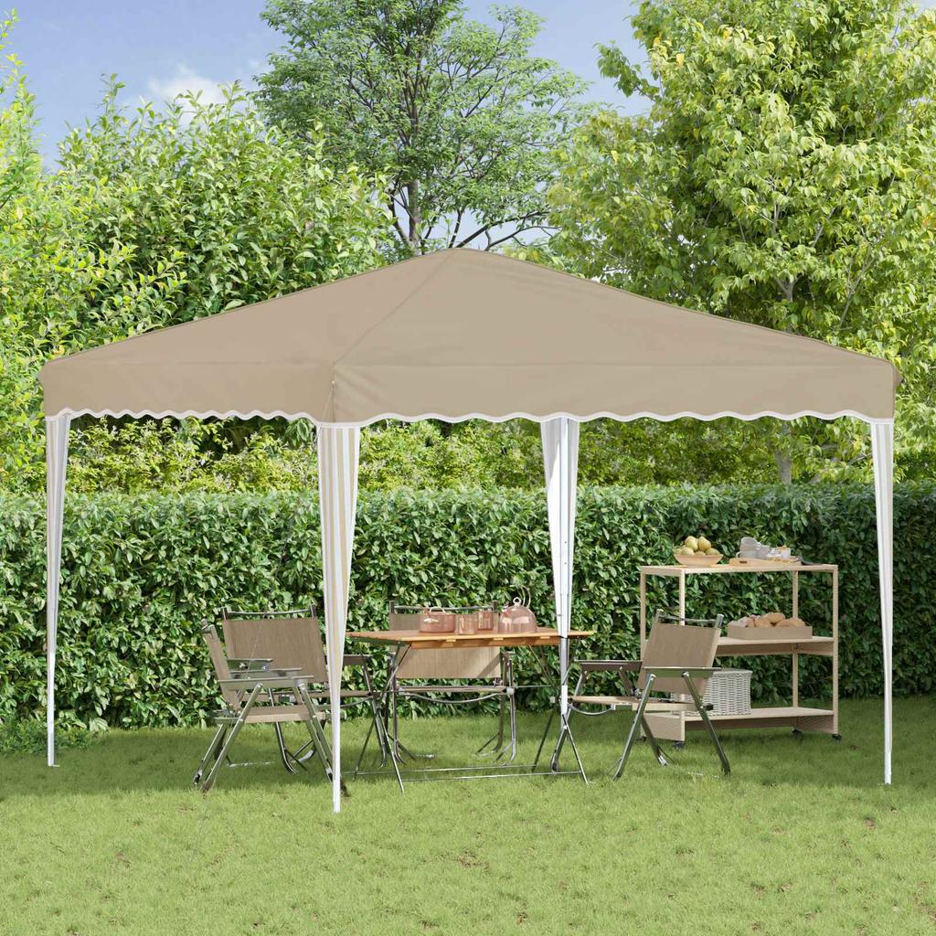 Pop Up Party Tent 288 X 288 X 245 Cm Cream Oxford Fabric
