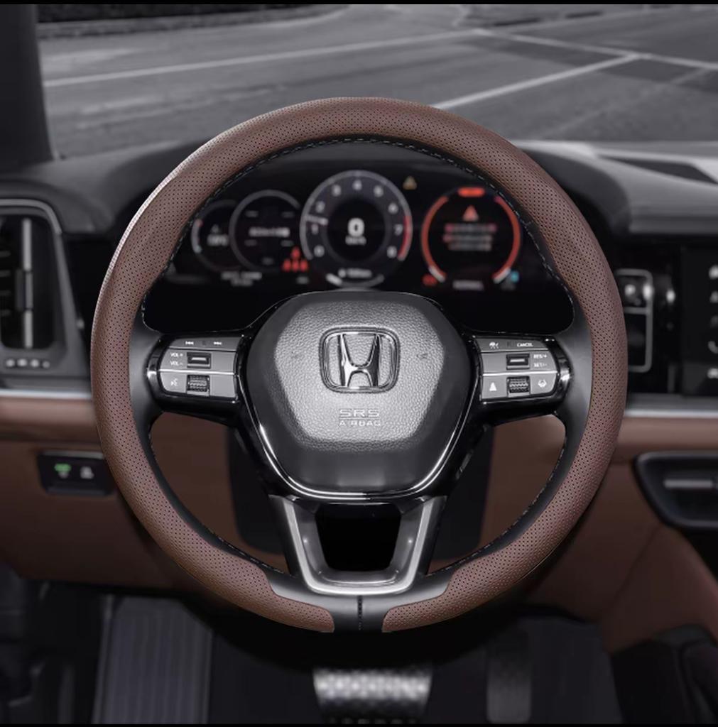 38cm Car Steering Wheel Anti-slip Wheel Cover Carbon Fibre For Honda Civic Fit Jazz Accord Pilot CRV Odyssey Passport City HRV